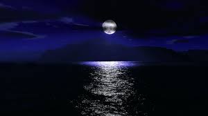 Image result for moon over the ocean at night
