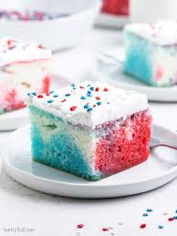 Easy Red White Blue Jell-O Poke Cake l Belly Full