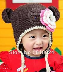 Online Get Cheap Teddy Crochet ... - 1pc-lot-Handmade-Knitted-font-b-Crochet-b-font-Baby-Monkey-Knit-Hat-Ears-Hat-Cute