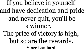 Amazon.com - Vince Lombardi &quot; If you believe in yourself and have ... via Relatably.com