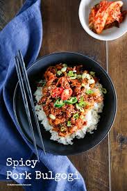 Spicy Pork Bulgogi Rice Bowl - My Korean Kitchen