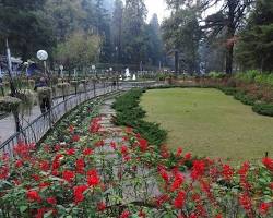 Company Bagh, Mussoorie, India, transformed into a winter playground