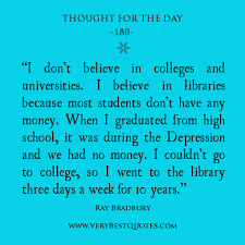 library quotes, education quotes, Thought For The Day ... via Relatably.com