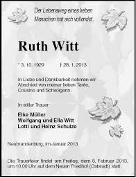 Ruth Witt-Neubrandenburg, im J | Nordkurier Anzeigen - 006301089201