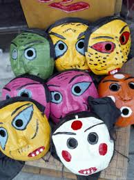Papier Mache Masks for Sale, East Gate Market, Seoul City, South Korea Photographic - alain-evrard-papier-mache-masks-for-sale-east-gate-market-seoul-city-south-korea