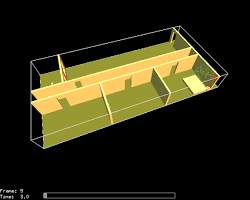 Image of computer fire model simulation of a building fire
