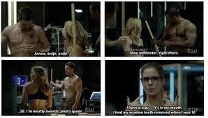 Image result for arrow felicity being stitched by sara