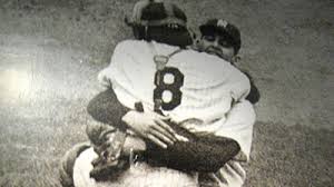 Image result for Picture of Yogi Berra and Don Larsen after perfect game