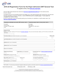 2019-20 Registration Form for the Paper-delivered GRE® General ...