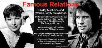 Famous Relations – Shirley MacLaine &amp; Warren Beatty – History By Zim via Relatably.com