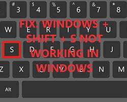 Image of Windows + Shift + S keyboard shortcut on Acer laptop