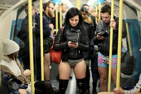 No Pants Subway Ride 2016 London commuters strip down to.