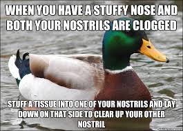 When you have a stuffy nose and both your nostrils are clogged ... via Relatably.com