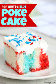 Red White and Blue Jello Poke Cake - Bitz & Giggles