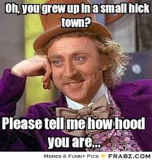 Oh, you grew up in a small hick town?... - Willy Wonka Meme ... via Relatably.com