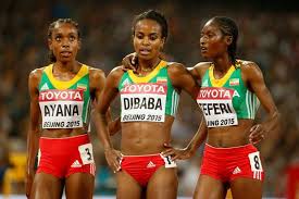 Image result for the ethiopian women 5000 meter athletes in beijing