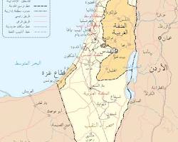 موقع غزة على الخريطة