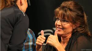 Palin: I can win. July 11th, 2011. 09:50 AM ET - t1larg.sarah-palin-thumbs-up.t1larg