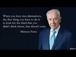 Inspirational Quotes: Shimon Peres about Alternatives - YouTube via Relatably.com