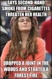 says second-hand smoke from cigarettes threaten her health dropped ... via Relatably.com
