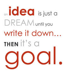 Image result for an idea is just a dream until you write it down