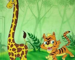 Image of Primary school wallpaper with jungle scene