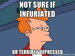 Not Sure if infuriated or terribly depressed - Futurama Fry | Meme ... via Relatably.com
