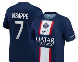 Image of Kylian Mbappe PSG home jersey