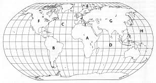 Image result for numbered map of globe