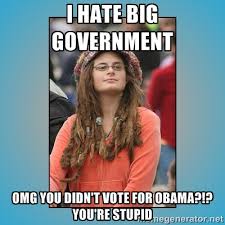 I HATE BIG GOVERNMENT OMG YOU DIDN&#39;T VOTE FOR OBAMA?!? YOU&#39;RE ... via Relatably.com