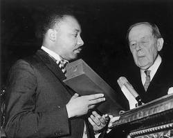 Image of Martin Luther King Jr. receiving the Nobel Peace Prize