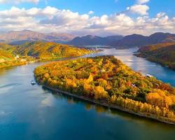 춘천 남이섬 가을 풍경, AI로 생성