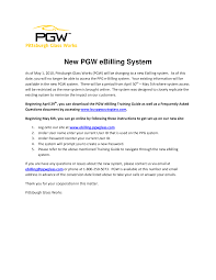 New PGW eBilling System