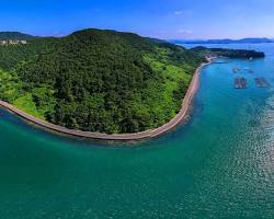 한려해상국립공원 전경 섬 바다 풍경, AI로 생성