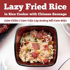 Lazy Fried Rice in Rice Cooker Recipe with Chinese Sausage (Cơm ...