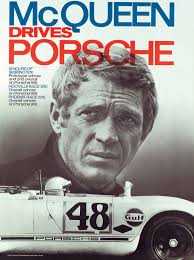 Porsche Werbeplakat für den US-Markt mit Steve McQueen