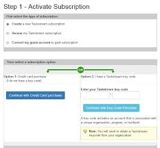 Purchasing/Activating your Taskstream Subscription