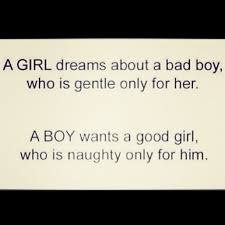 Bad boy and Good girl - Quotes &amp; Wishes via Relatably.com