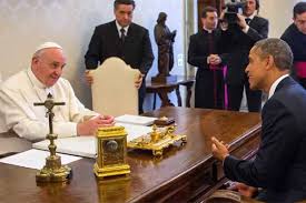 Image result for pope and obama