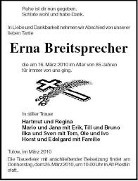 Erna Breitsprecher | Nordkurier Anzeigen