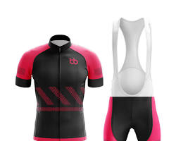 Image of Shortsleeve pink cycling jersey for men