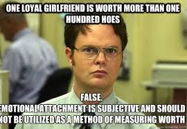 One Loyal Girlfriend is worth more than one hundred hoes False ... via Relatably.com
