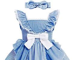 صورة فستان من القماش المخطط للبنات الصغيرات