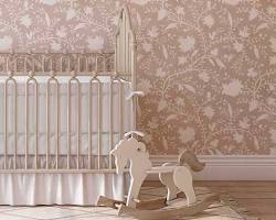 Image of Pink and gold animals nursery wallpaper