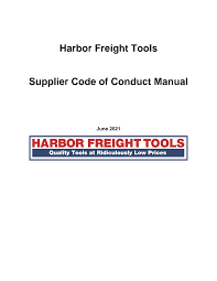 Harbor Freight Tools Supplier Code of Conduct Manual