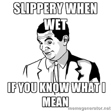 slippery when wet if you know what i mean - if you know what ... via Relatably.com