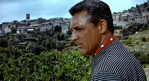 Enter Jessie Stevens (Jessie Royce Landis) in the South of France in hopes of finding beautiful daughter, Frances (Grace Kelly) a suitable husband. - robie-stripes