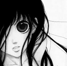 Résultat de recherche d'images pour "manga fille triste noir et blanc"