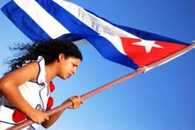 Resultado de imagen de fotos de la bandera cubana con jovenes