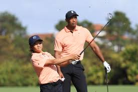 Tiger Woods and his 12-year-old son, Charlie, are a dangerous duo